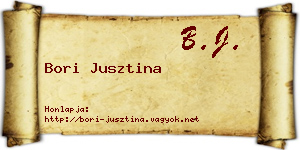 Bori Jusztina névjegykártya